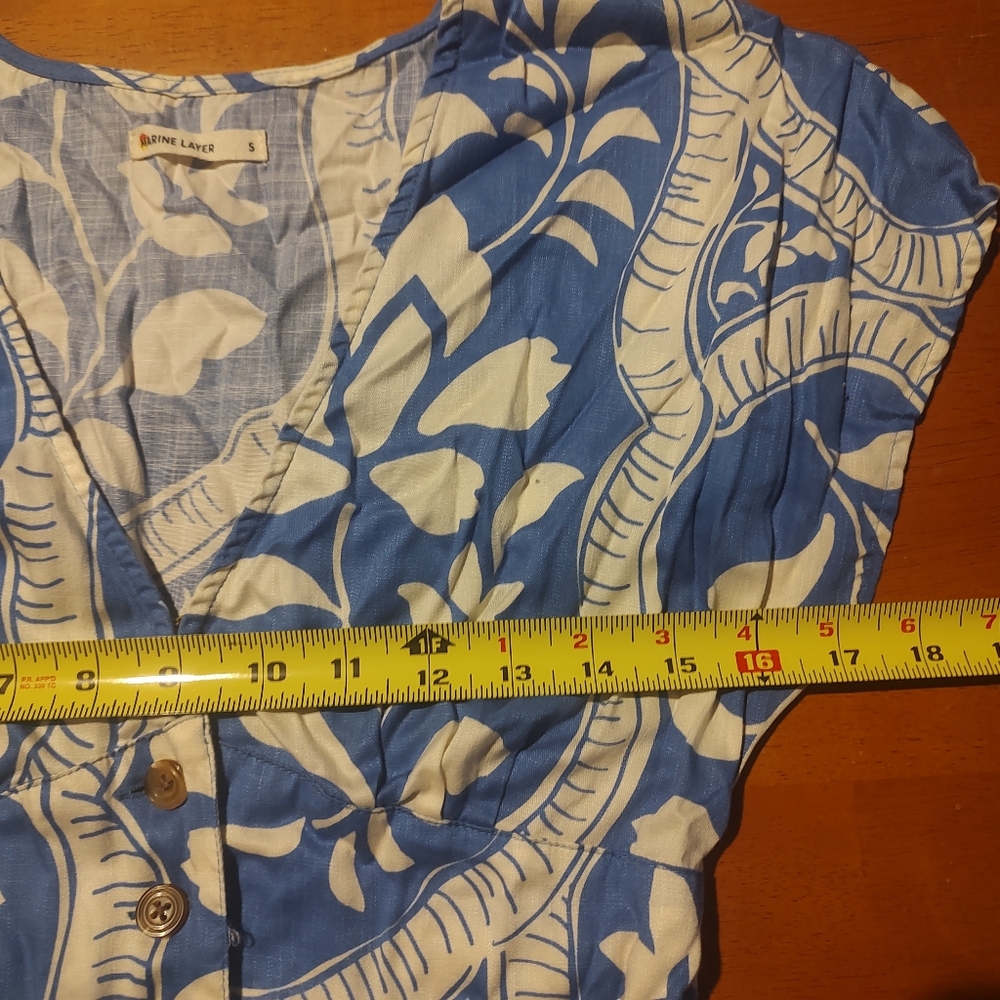 🏵️Marine Layer Floral Blue Button Down Dress - Picture 7 of 9